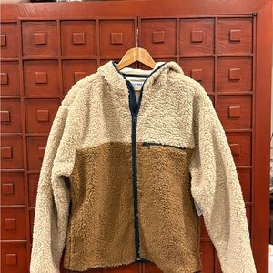 Hooded Sherpa Zip Up Jacket L
